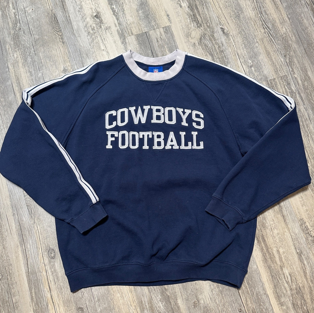 Vintage Reebok Dallas Cowboys NFL Logo Navy Blue Crewneck Sweatshirt Size Medium